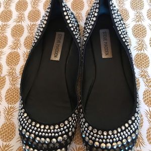 Steve Madden Black Studded flats Size 7.5.